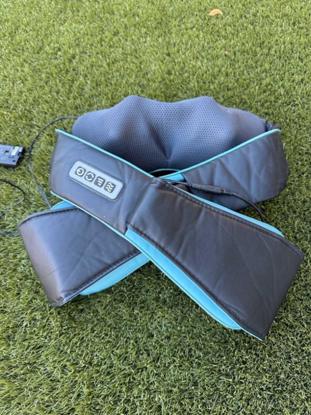 Grey and Teal Shiatsu Neck and Shoulder Massager